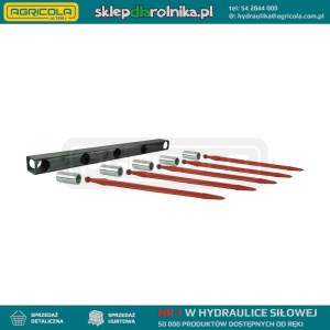 Belka do krokodyla dolna 830mm w zestawie z tulejami i zębami dolnymi prostymi dł. 810mm