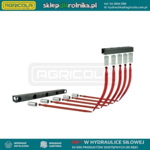Dwie belki dolna i górna 830mm komplet do krokodyla w zestawie z tulejami i zębami górnymi wygiętymi dł. 680mm i dolnymi prostymi dł. 810mm