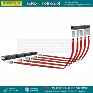 Dwie belki dolna i górna 830mm komplet do krokodyla w zestawie z tulejami do zębów górnych wygiętych dł. 680mm i dolnych prostych dł. 1100mm