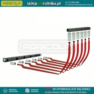 Dwie belki dolna i górna 1020mm komplet do krokodyla w zestawie z tulejami do zębów górnych wygiętych dł. 680mm i dolnych prostych dł. 880mm