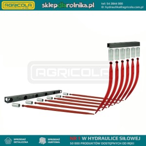 Dwie belki dolna i górna 1020mm komplet do krokodyla w zestawie z tulejami do zębów górnych wygiętych dł. 680mm i dolnych prostych dł. 1100mm