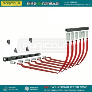 Dwie belki dolna i górna 1020mm komplet do krokodyla w zestawie z tulejami do zębów górnych wygiętych dł. 680mm i dolnych prostych dł. 880mm + mocowania do euroramki
