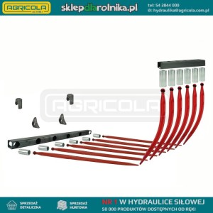 Dwie belki dolna i górna 1020mm komplet do krokodyla w zestawie z tulejami do zębów górnych wygiętych dł. 680mm i dolnych prostych dł. 1100mm + mocowania do euroramki