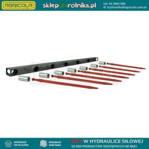 Belka do krokodyla dolna 1210mm w zestawie z tulejami i zębami dolnymi prostymi dł. 810mm