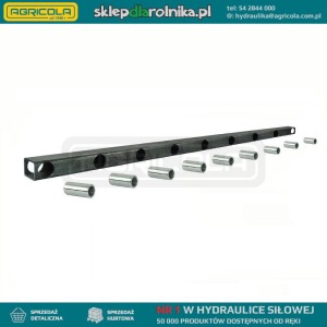 Belka do krokodyla dolna 1590mm w zestawie z tulejami do zębów dolnych prostych dł. 1100mm