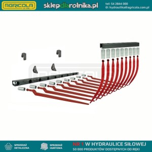 Dwie belki dolna i górna 1590mm komplet do krokodyla w zestawie z tulejami do zębów górnych wygiętych dł. 680mm i dolnych prostych dł. 880mm + mocowania do euroramki