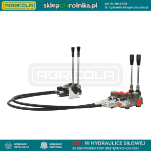 Rozdzielacz hydrauliczny 2 sekcyjny 40L z dźwigniami I linkami 2m
