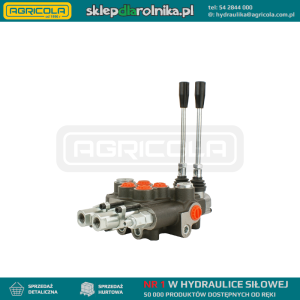 Rozdzielacz hydrauliczny 2 sekcyjny 80L z dźwigniami