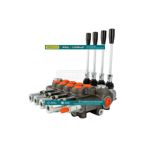 Rozdzielacz hydrauliczny 4 sekcyjny 80L z dźwigniami