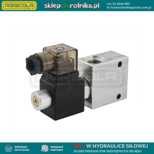 Zawór hydrauliczny sterowany elektrycznie normalnie zamknięty 2-drogowy 2/2 z blokadą w jedną stronę. Gwinty: 1/2" napięcie: 230V przepływ: 70L/min ciśnienie max: 350bar