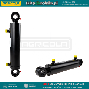 Cylinder siłownik hydrauliczny dwustronnego działania długość: 375mm skok: 187mm CJ2F-63/32/187 U30 do przedniego ładowacza typu TUZ