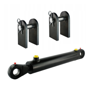 Cylinder siłownik hydrauliczny dwustronnego działania długość: 593mm skok: 250mm CJ2F-80/36/250 z kompletem mocowań