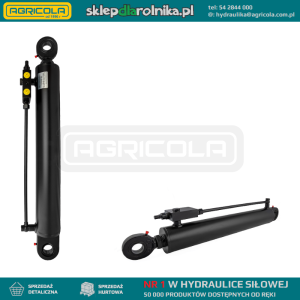 Cylinder siłownik hydrauliczny dwustronnego działania długość: 775mm skok: 510mm CJ2F-80/45/510 U40 w komplecie z zaworem zabezpieczającym VBPDE typu zamek