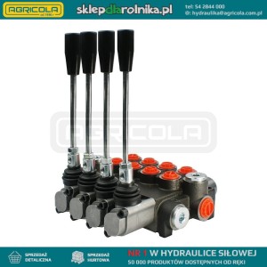 Rozdzielacz hydrauliczny 4 sekcyjny 40L z jedną sekcją z zatrzaskiem