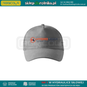 Czapka z daszkiem siwa uniseks 100% bawełna czesana z logo Hydrolider