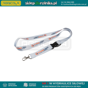 Siwa smycz z karabinkiem z logo Hydrolider, szerokość 20mm