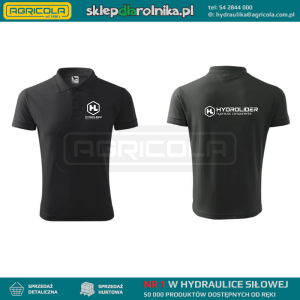 Koszulka polo grafitowa 100% bawełna z logo hydrolider rozmiar XXL