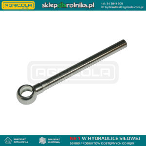 Rurka hydrauliczna z oczkiem długość: 100mm średnica zewnętrzna rurki: 15mm przelot: 12mm średnica oczka: 27mm