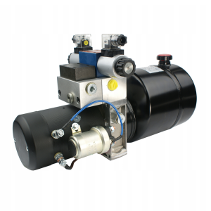 Kompletny agregat hydrauliczny mobilny 12V 1,6kW 2,5cm3 8L z jednym elektrozaworem