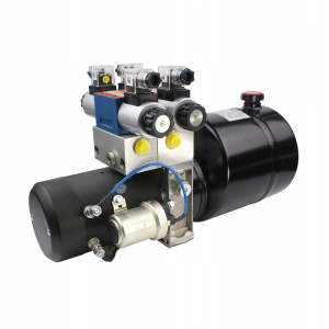 Kompletny agregat hydrauliczny mobilny 12V 1,6kW 1,6cm3 10L z dwoma elektrozaworami