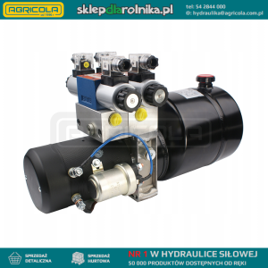 Kompletny agregat hydrauliczny mobilny 12V 1,6kW 2,0cm3 4L z dwoma elektrozaworami