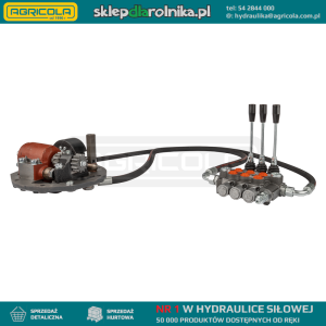 Rozdzielacz hydrauliczny 3 sekcyjny w zestawie ze wzmacnianą pompą i nowego typu pokrywą z wyjściem na rozdzielacz zewnętrzny